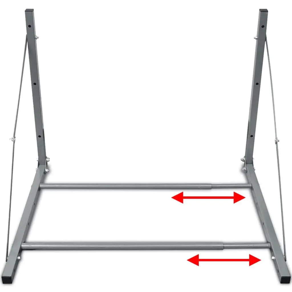 Foldable Tyre Rack Wall Mounted Storage Adjustable 81-122cm Red