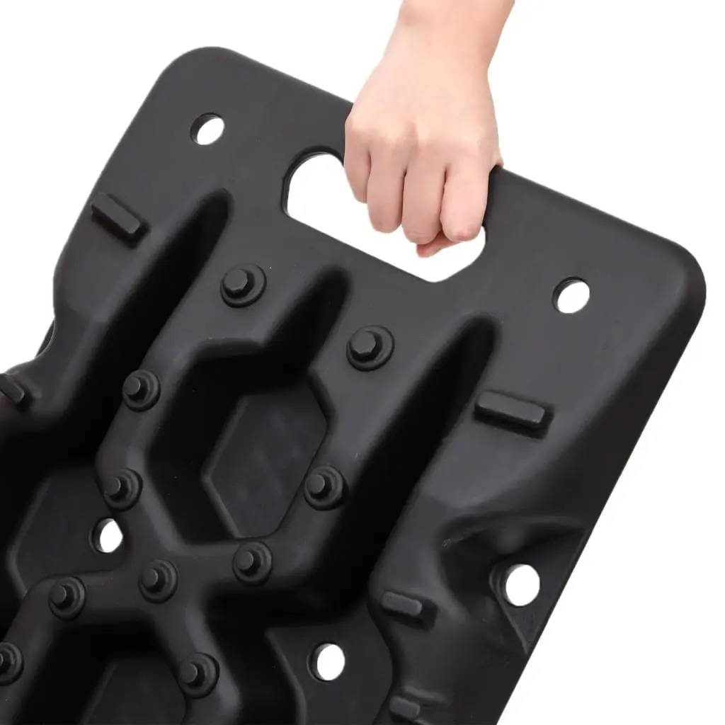 Traction Boards Recovery Tracks 2 Piece Black Off-Road Vehicle Wheel Grip Mat