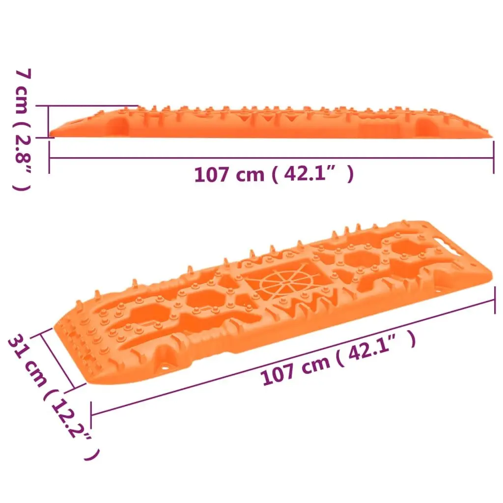 Traction Boards 2 Piece Orange Recovery Track Off-Road Vehicle Assistance Mats