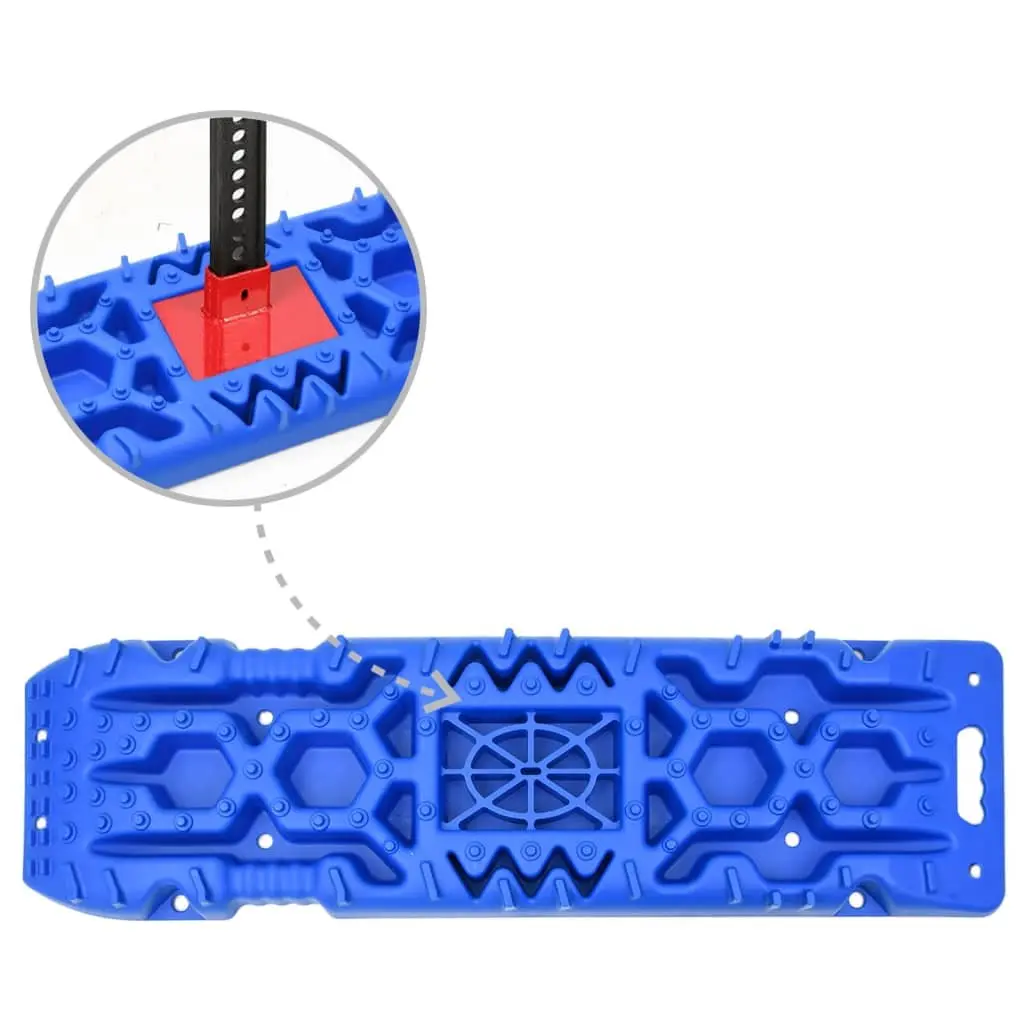 Traction Boards 2 Piece Recovery Tracks Off-Road Vehicle Grip Blue 107 x 31 x 7 cm