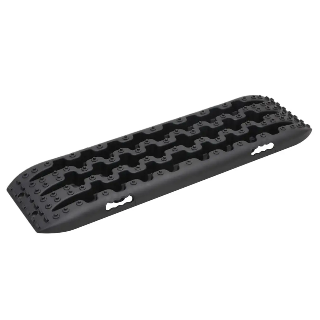 Traction Boards Off-Road Recovery Track 106 x 30.5 cm Black Nylon Anti-Slip Teeth 2 Piece