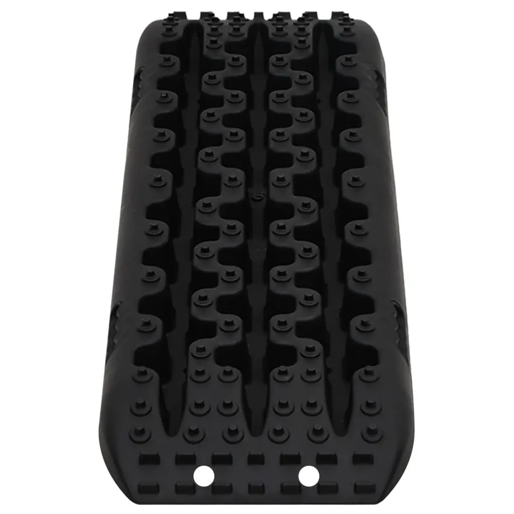 Traction Boards Off-Road Recovery Track 106 x 30.5 cm Black Nylon Anti-Slip Teeth 2 Piece