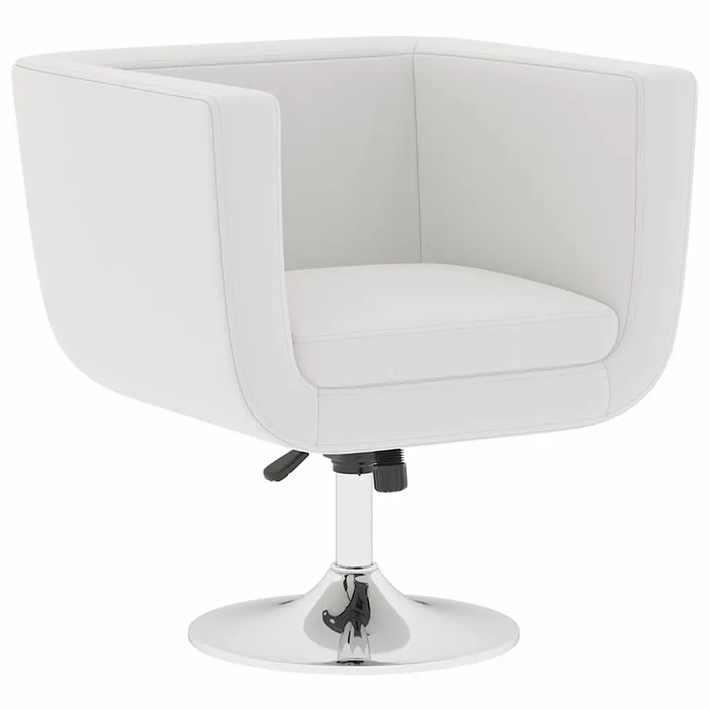 Swivel Bar Stool with Padded Seat White Adjustable Height Armchair