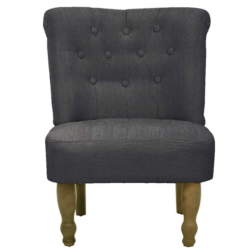 Grey Fabric Arm Chair with Classic Style