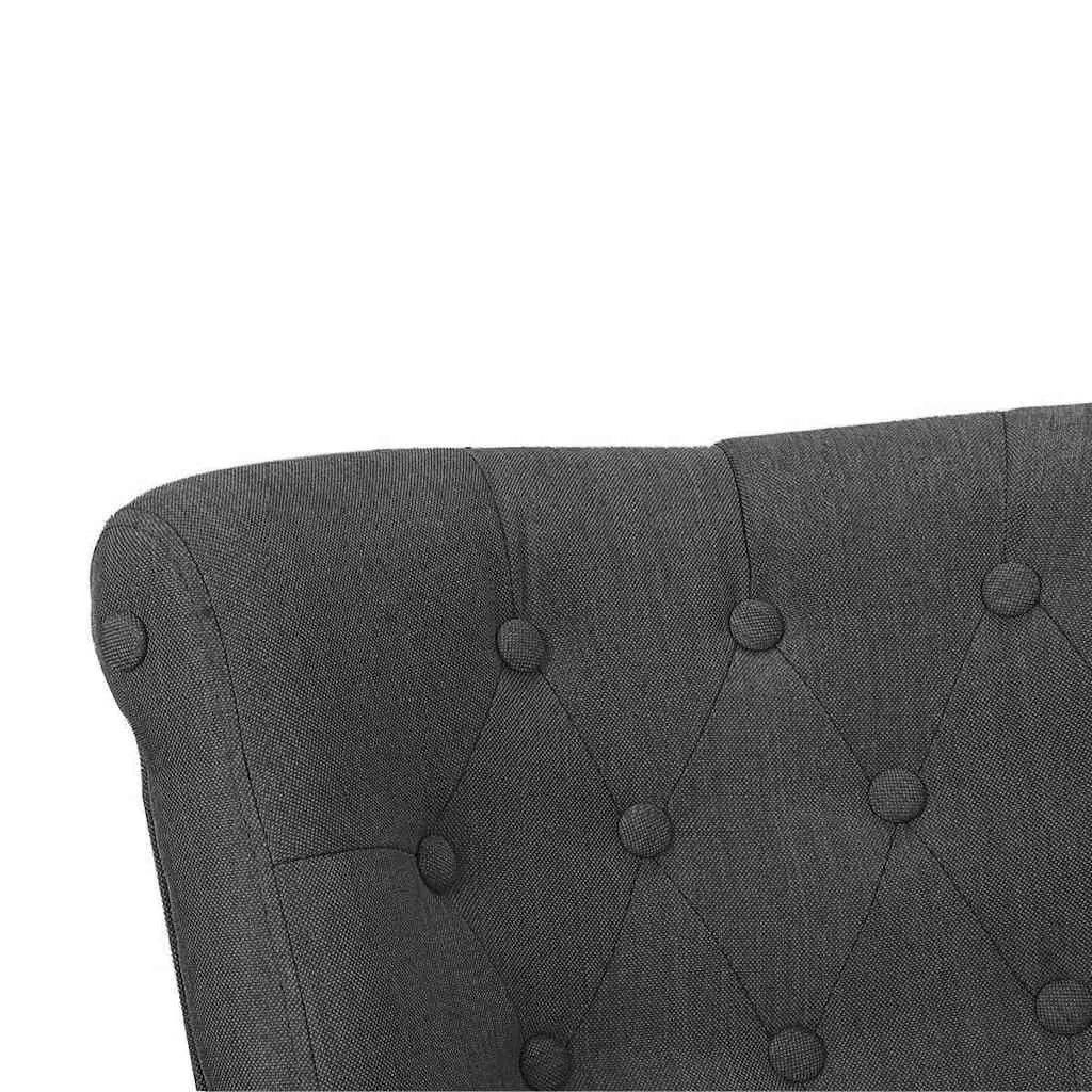 Grey Fabric Arm Chair with Classic Style