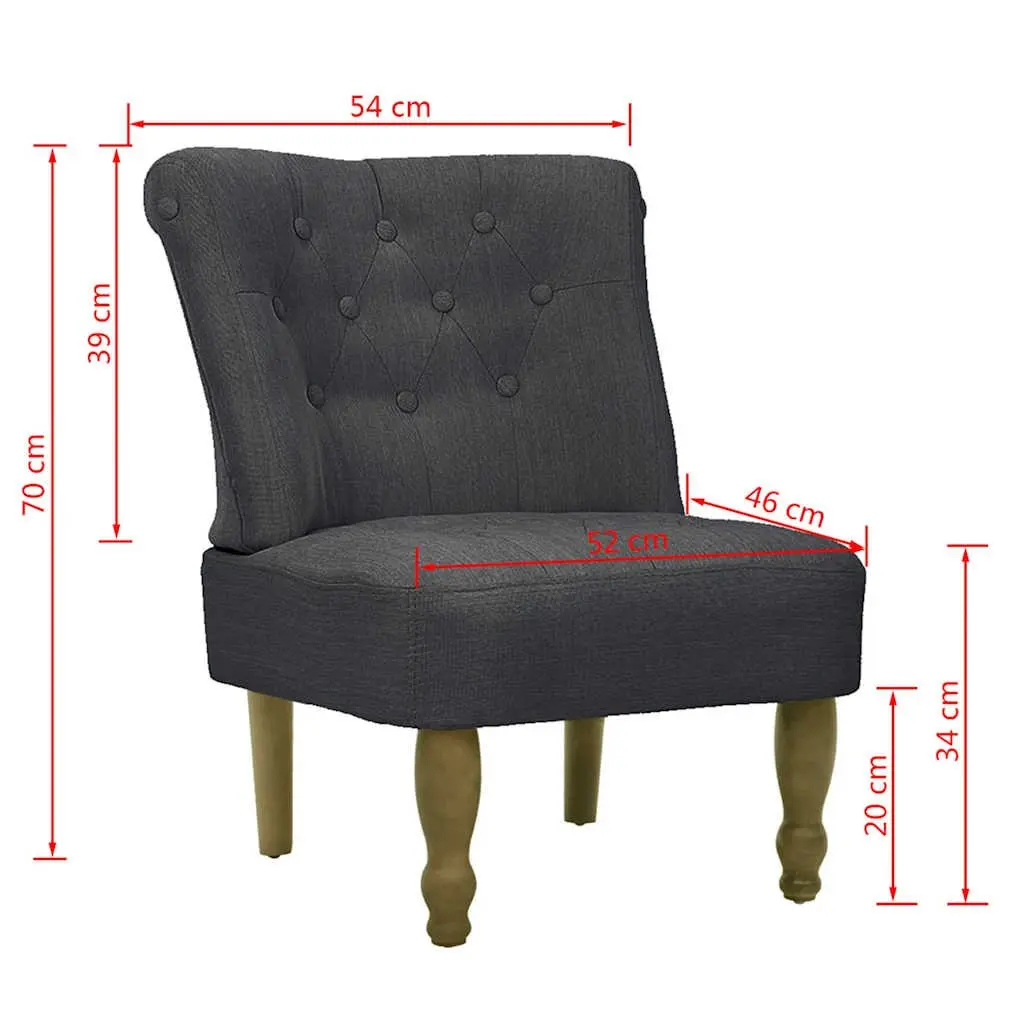 Grey Fabric Arm Chair with Classic Style