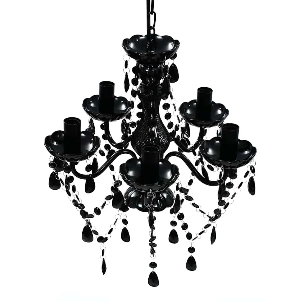 Black Crystal Chandelier with 5 Bulb Positions