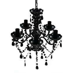 Practical Black Crystal Chandelier with 5 Bulb Positions