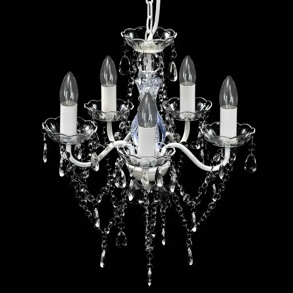 Ceiling Chandelier 5 Bulbs Transparent Crystal Glass Living Room Bedroom Dining