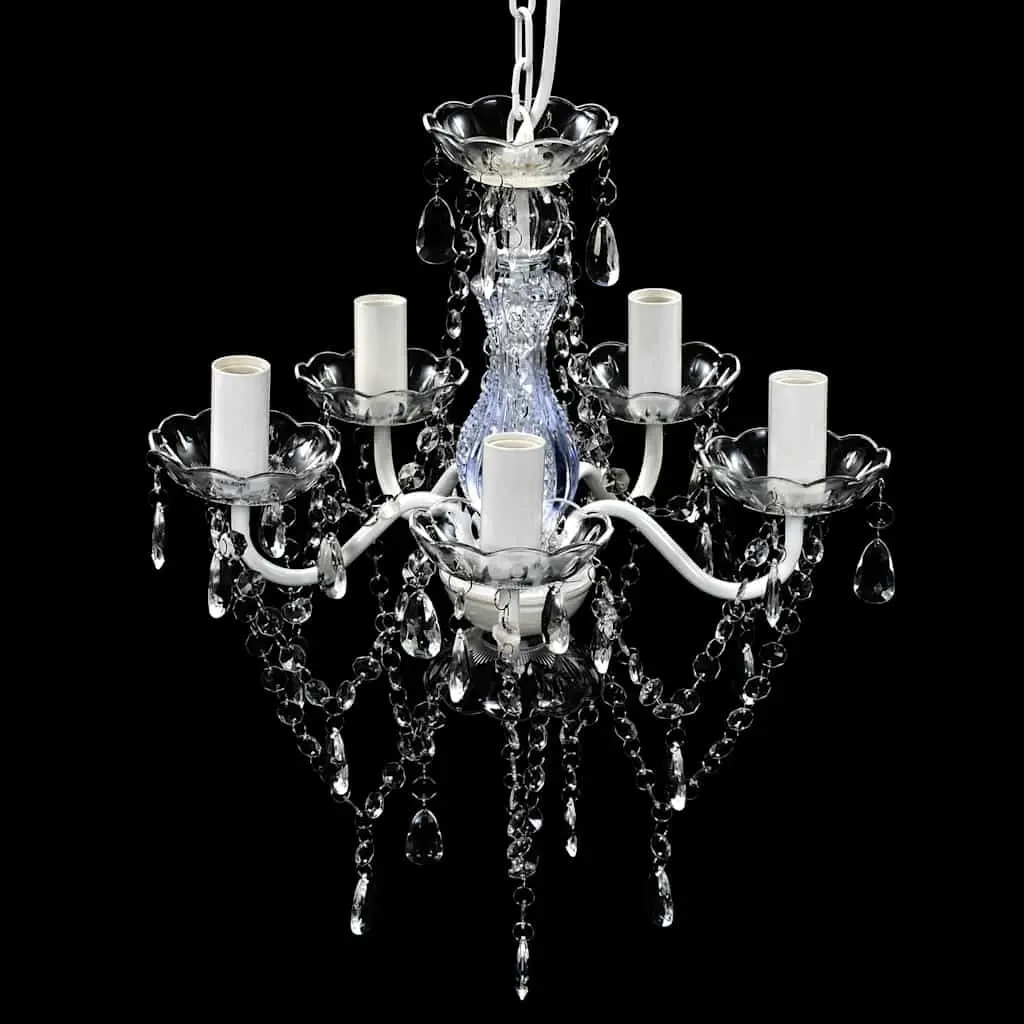Ceiling Chandelier 5 Bulbs Transparent Crystal Glass Living Room Bedroom Dining
