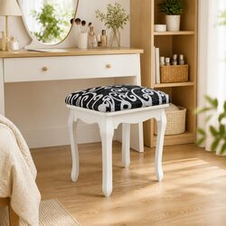Comfortable Vintage Dressing Stool with Curved Design