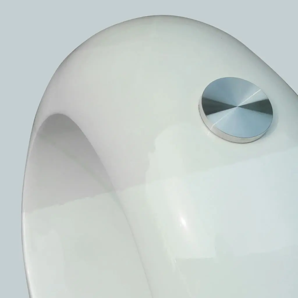 Oval Coffee Table with High-Gloss White Base