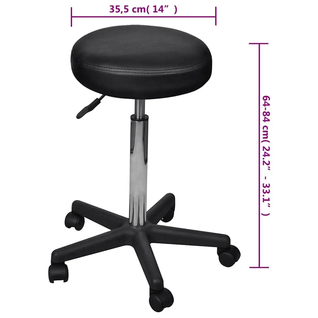 Office Stool Black Adjustable Height Gas Lift Modern Design Comfortable Seating