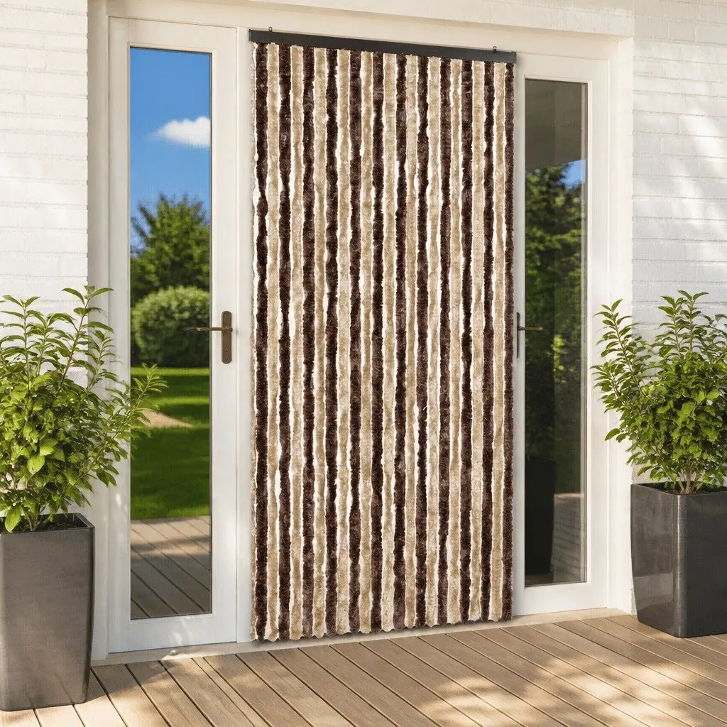 Insect Curtain Chenille Beige Light Brown 100x220 cm Fly Mosquito Door Screen
