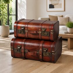 Practical and Valuable Wooden Storage Chests Set