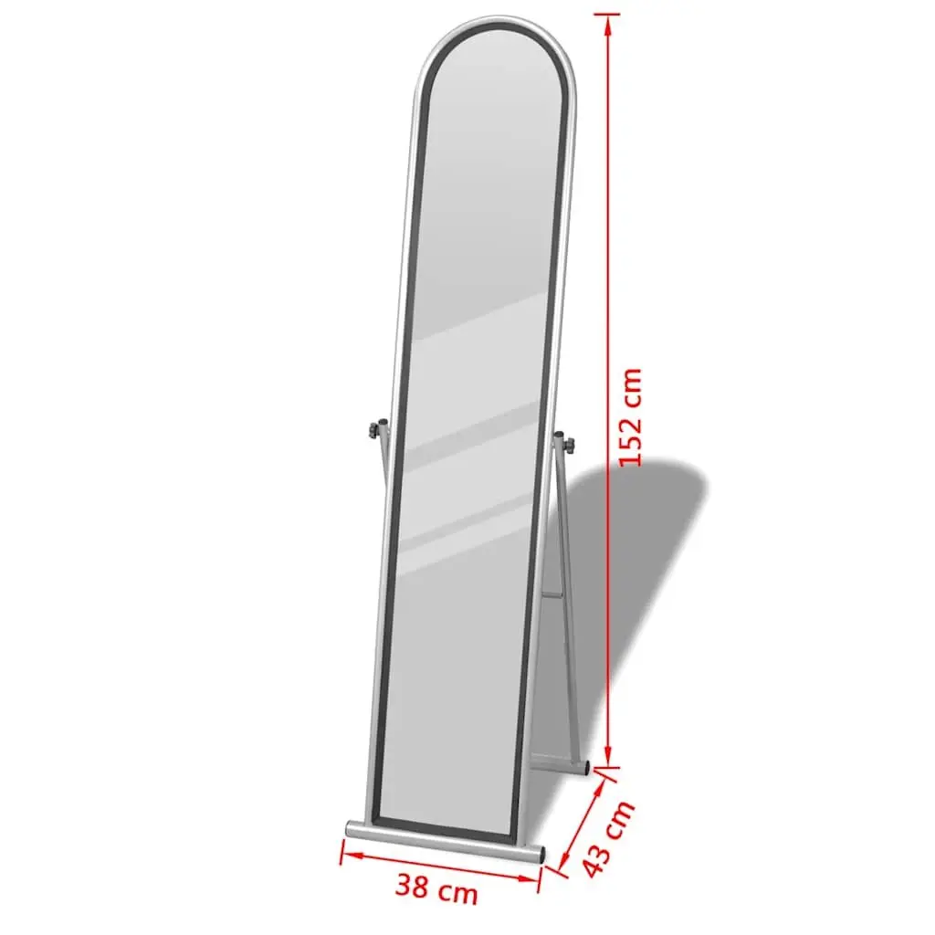 Full Length Rectangular Floor Mirror Freestanding Grey