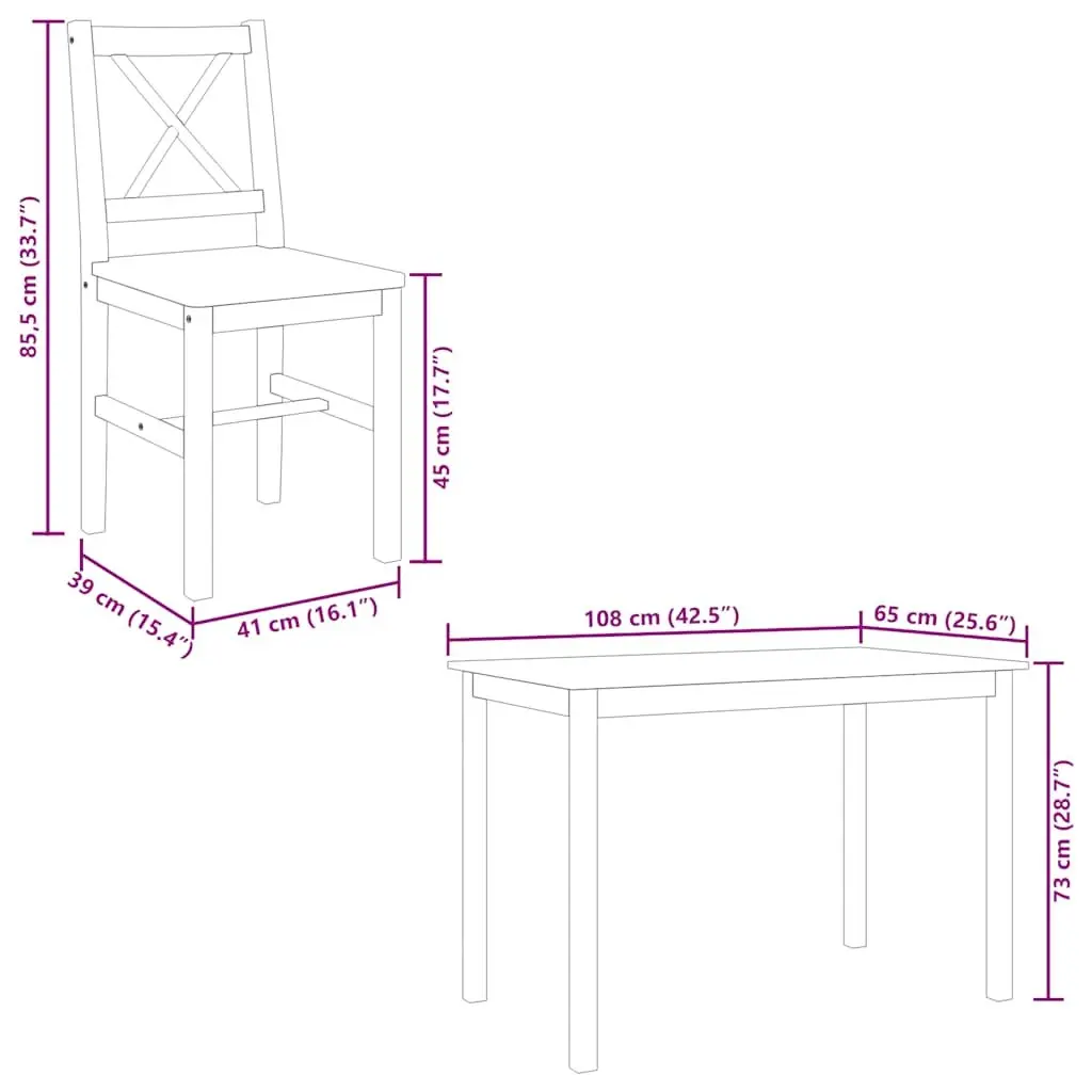 White 5-Piece Dining Set with Chairs