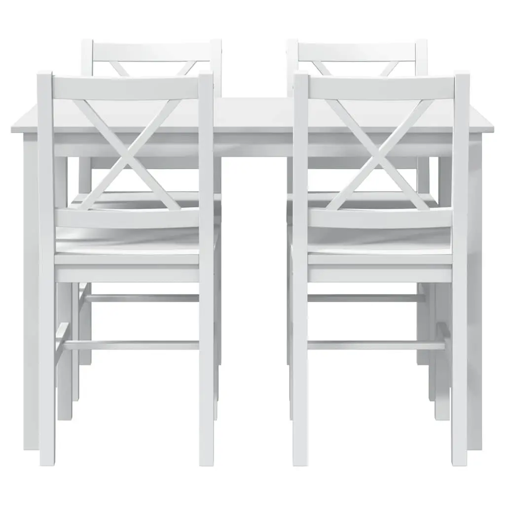 White 5-Piece Dining Set with Chairs