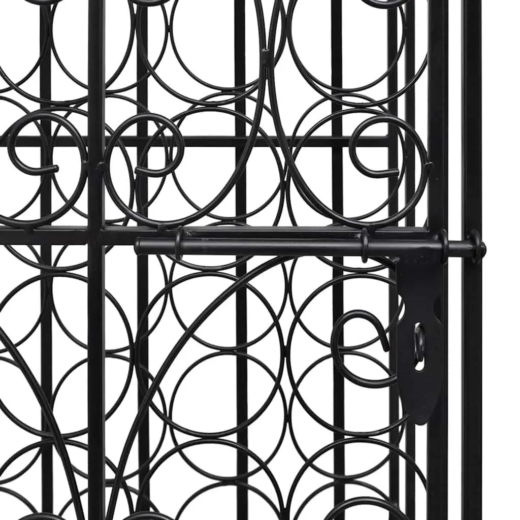 Floor Standing Wine Rack Black Metal Storage for 28 Bottles
