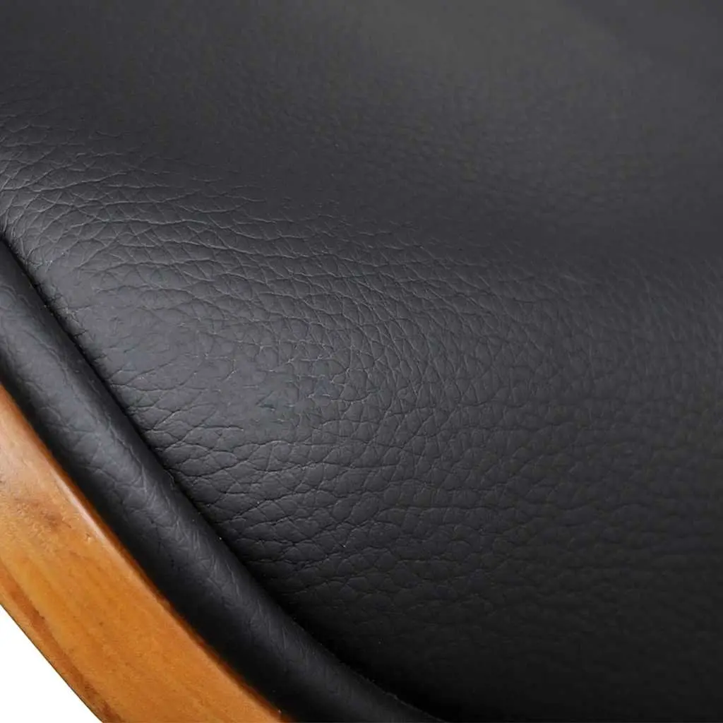 Dining Chairs Kitchen Seating Set 2 pcs Bent Wood Frame Faux Leather Black