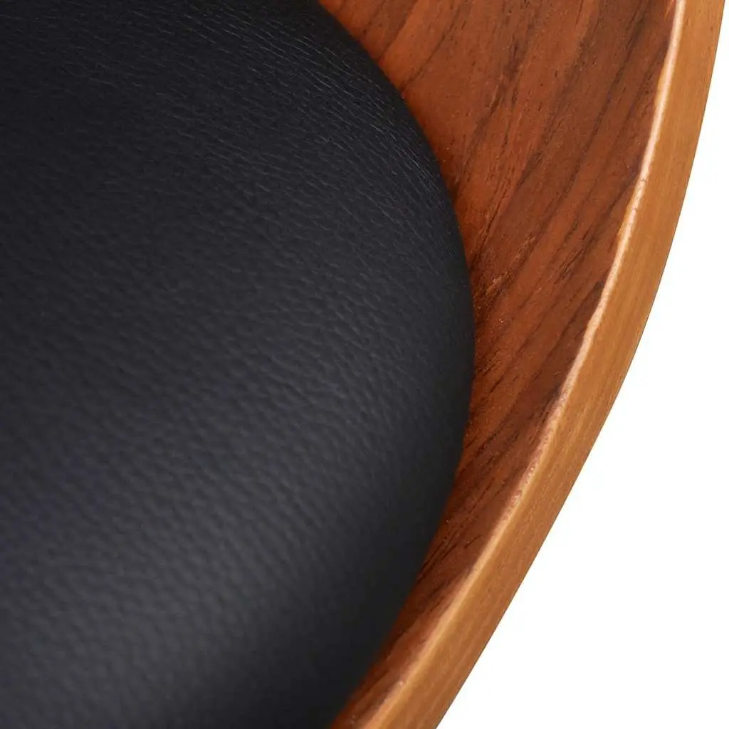 Dining Chair Bent Wood Frame Faux Leather Kitchen Seat Black Dining Room Chair