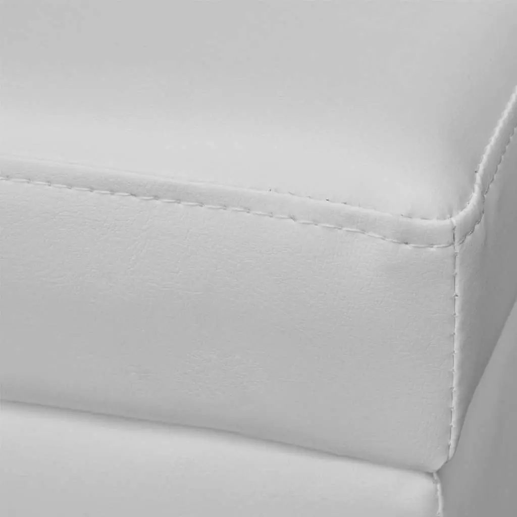 Storage Bench Padded Seat White Wood Entryway Hallway Hidden Storage Chest