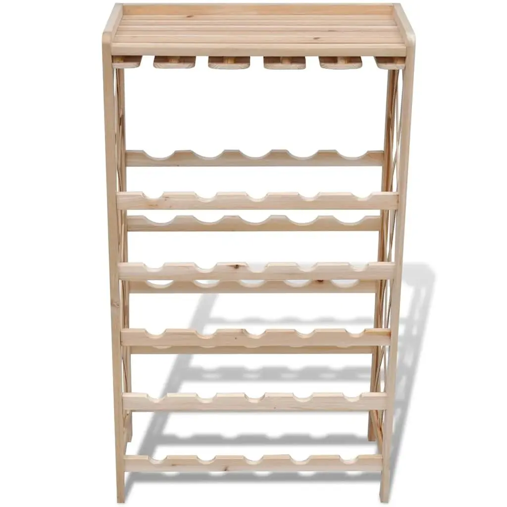 Wine Rack for Display Storage 25 Bottles Solid Fir Wood Brown