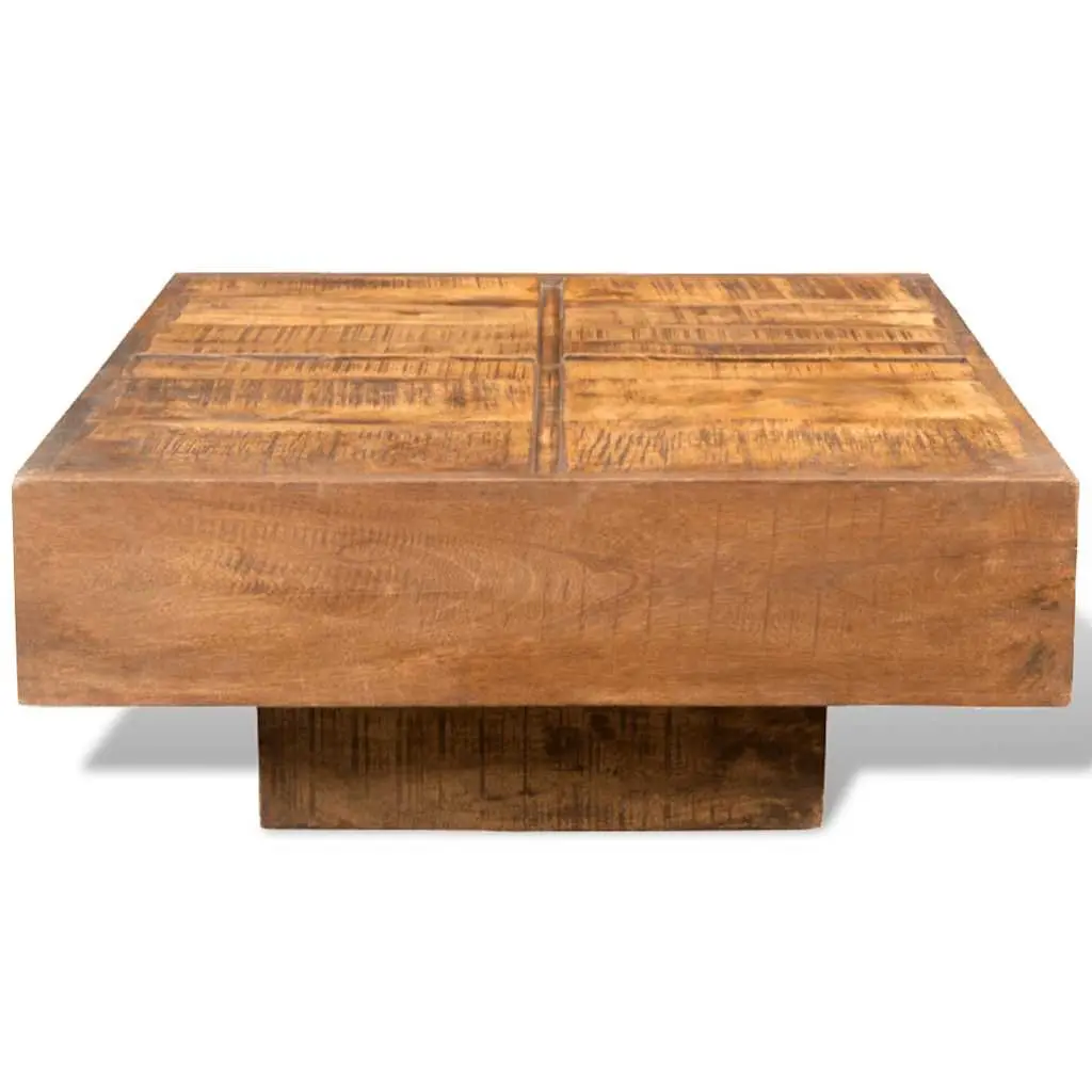 Coffee Table Antique Style Square Brown Solid Mango Wood