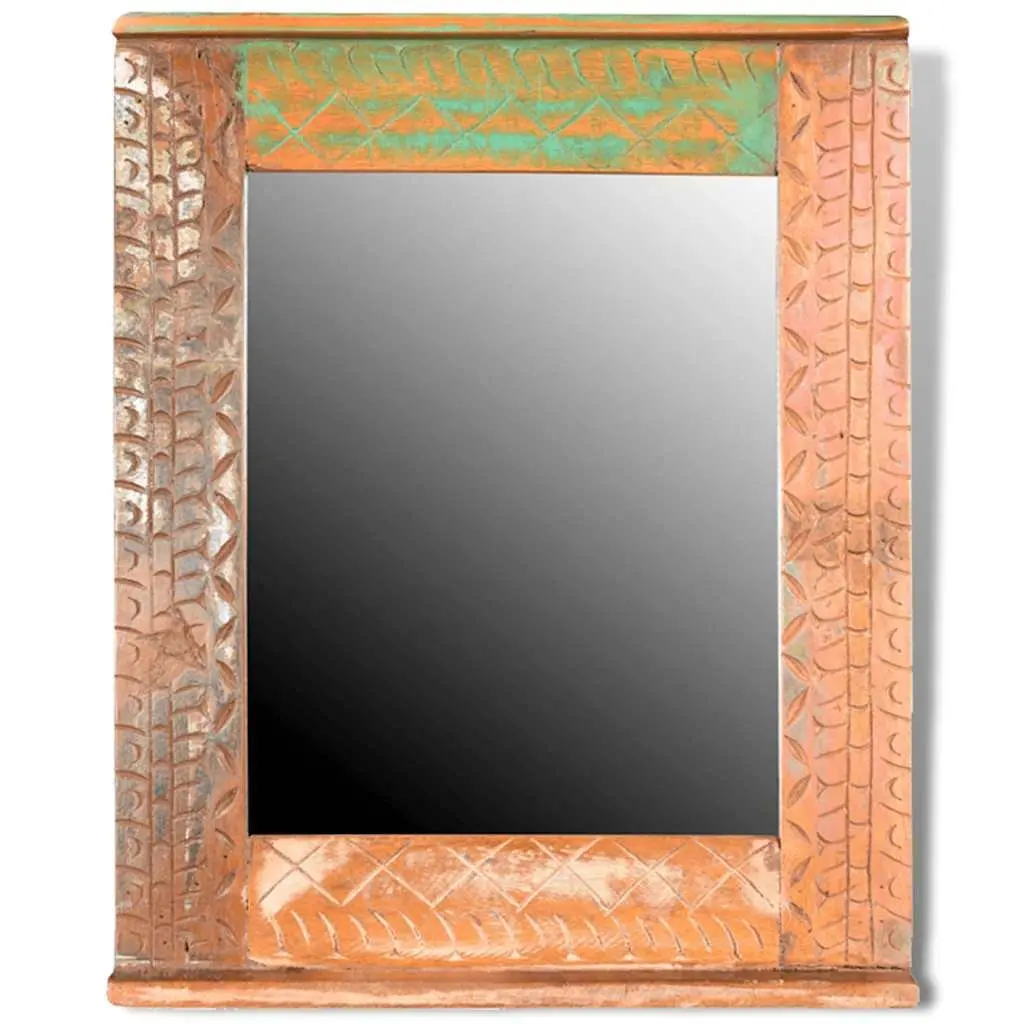 Antique Style Bathroom Vanity Cabinet Set 60cm with Mirror Reclaimed Wood Multicolour