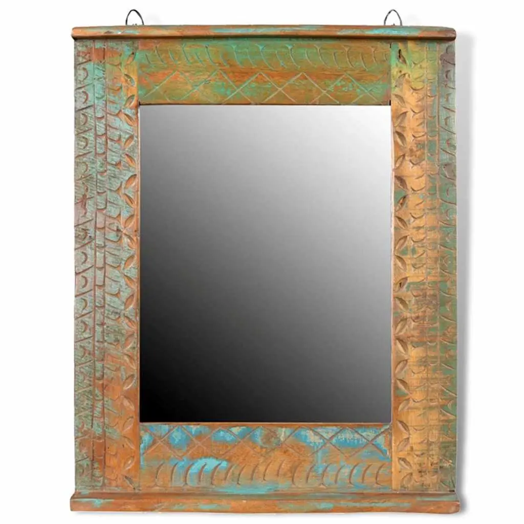 Antique Style Bathroom Vanity Cabinet Set 60cm with Mirror Reclaimed Wood Multicolour