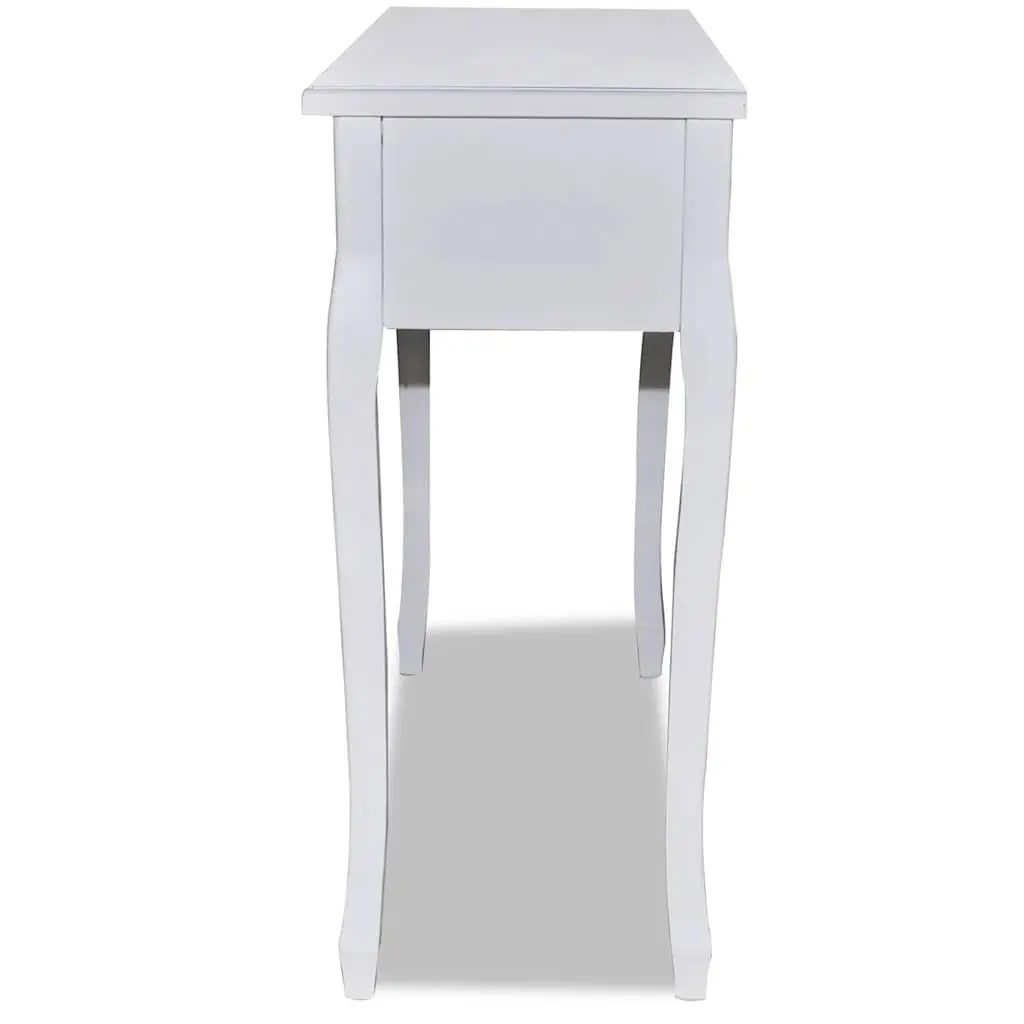 Console Dressing Table with Three Drawers White End Table for Living Room
