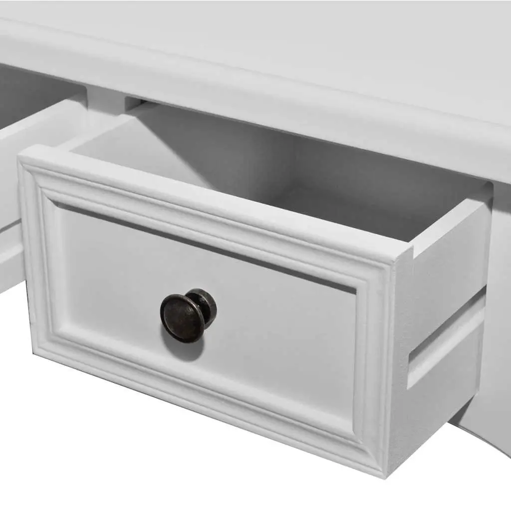 Console Dressing Table with Three Drawers White End Table for Living Room