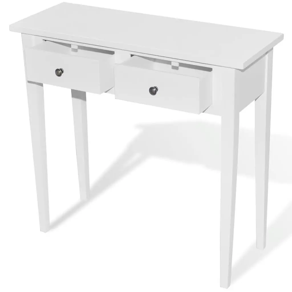 White Console Table with Storage Solutions
