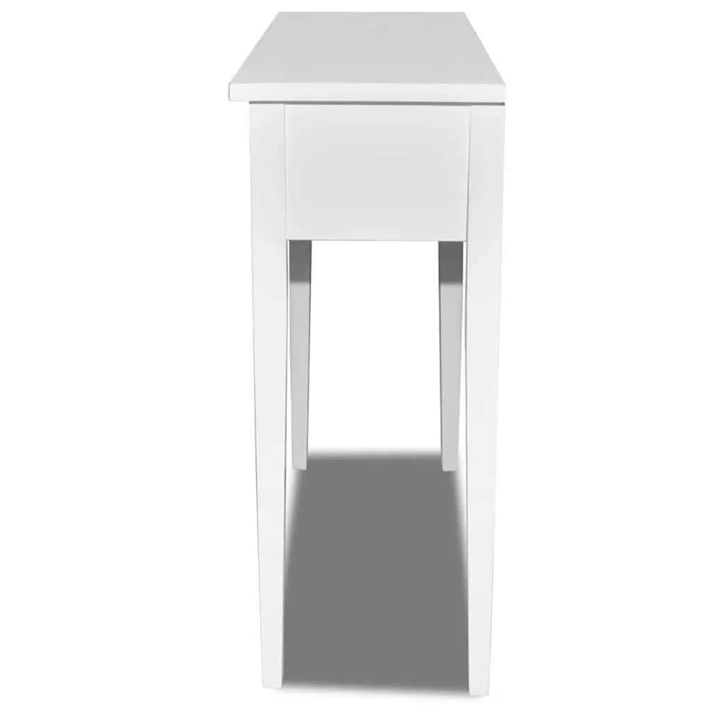 White Console Table with Storage Solutions