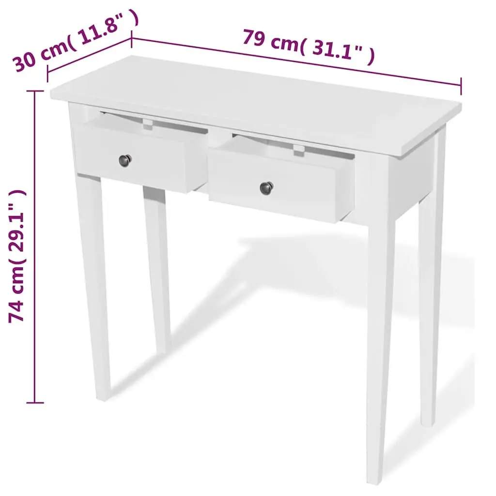 White Console Table with Storage Solutions