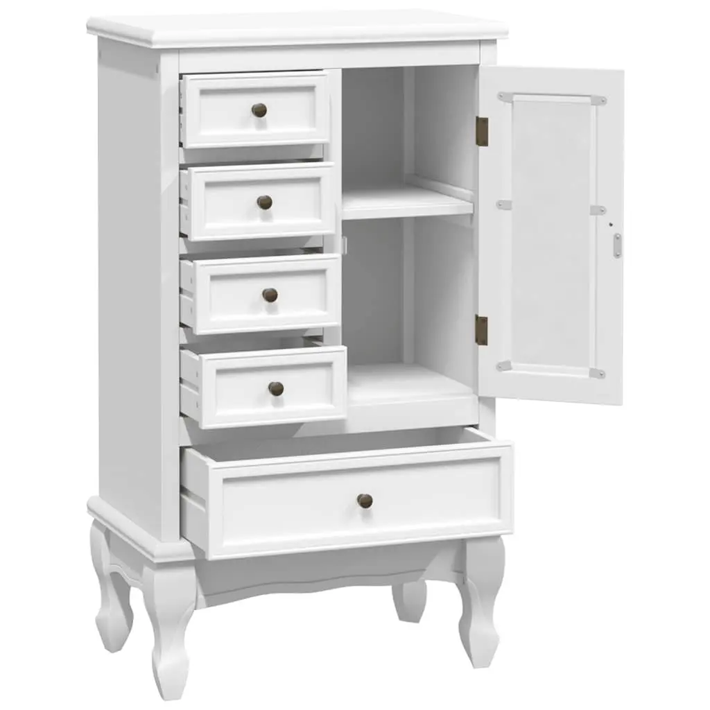 Chest of Drawers Storage Unit 5 Drawer 2 Shelf Home Furniture White