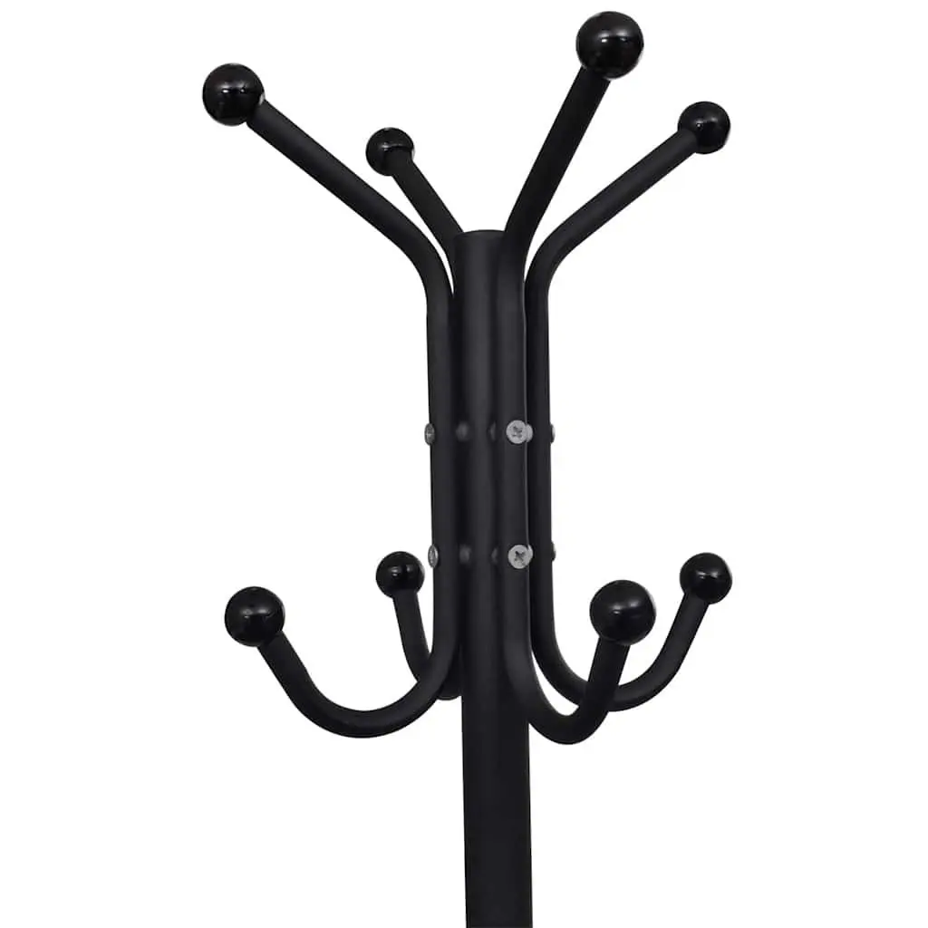 Metal Coat Stand for Hallway Living Room Black Triangular Legs