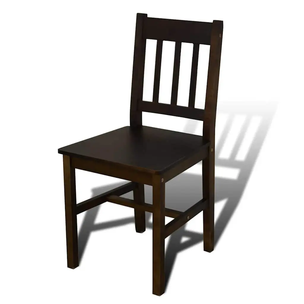 Wooden Dining Table Set 5 Piece Brown Kitchen Dining Furniture