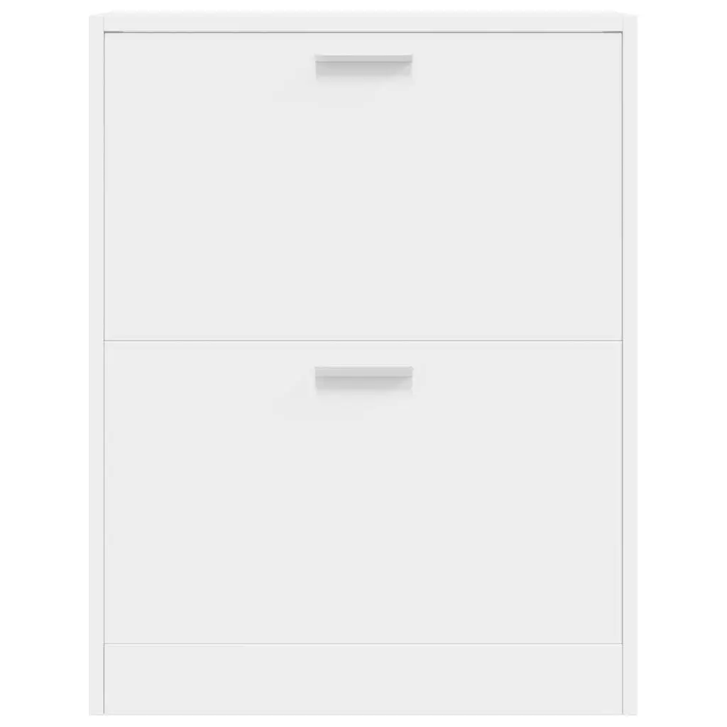 Wooden Shoe Cabinet Storage Organiser Rack 2 Compartments White