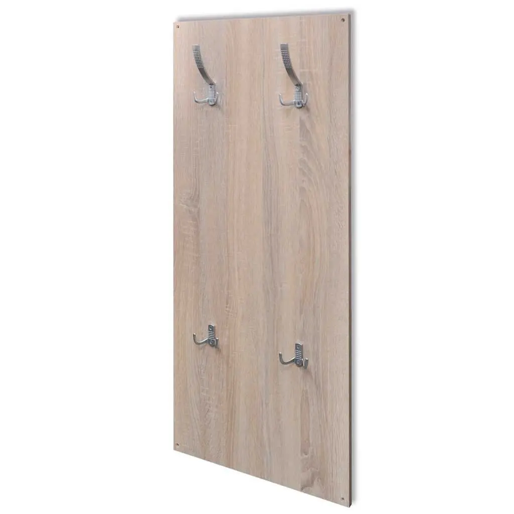 Wooden Storage Set with Coat Rack and Mirror for Entryway Hallway Organisation Brown