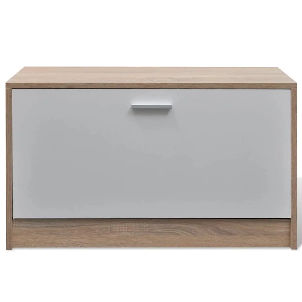 Wooden Storage Set with Coat Rack and Mirror for Entryway Hallway Organisation Brown
