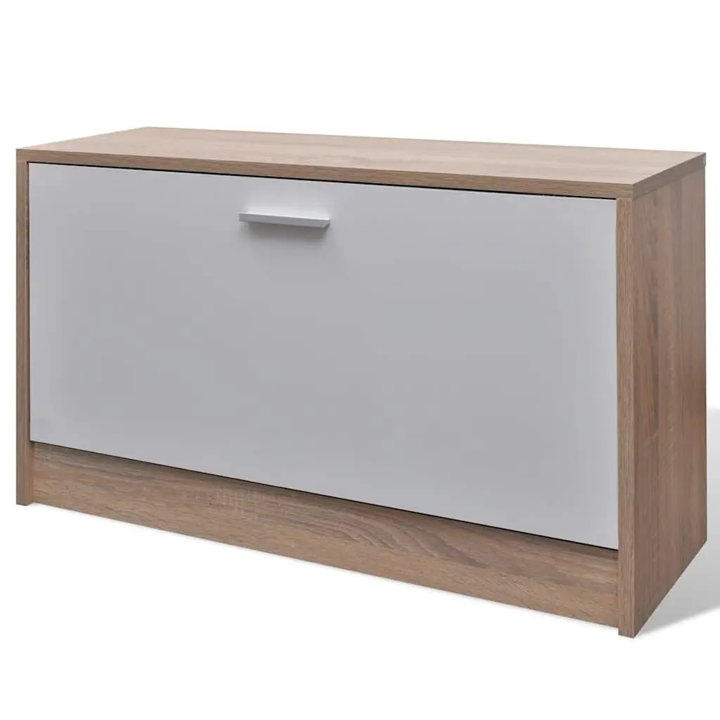 Wooden Storage Set with Coat Rack and Mirror for Entryway Hallway Organisation Brown