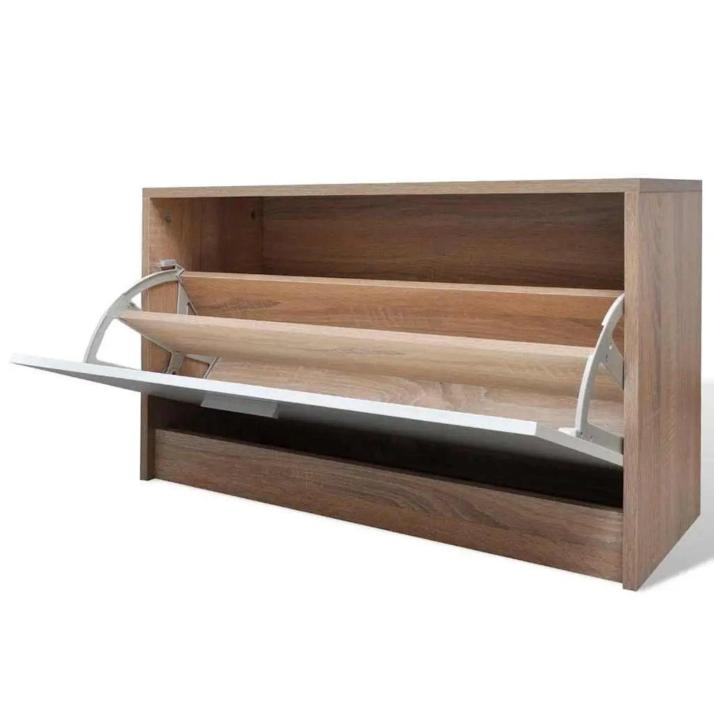 Wooden Storage Set with Coat Rack and Mirror for Entryway Hallway Organisation Brown