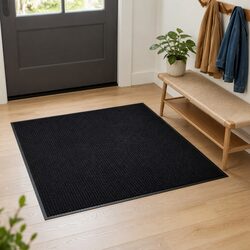 Reliable Black Door Mat 90 x 150 cm for Everyday Use