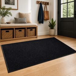 Versatile Black Door Mat 120 x 180 cm for Daily Use