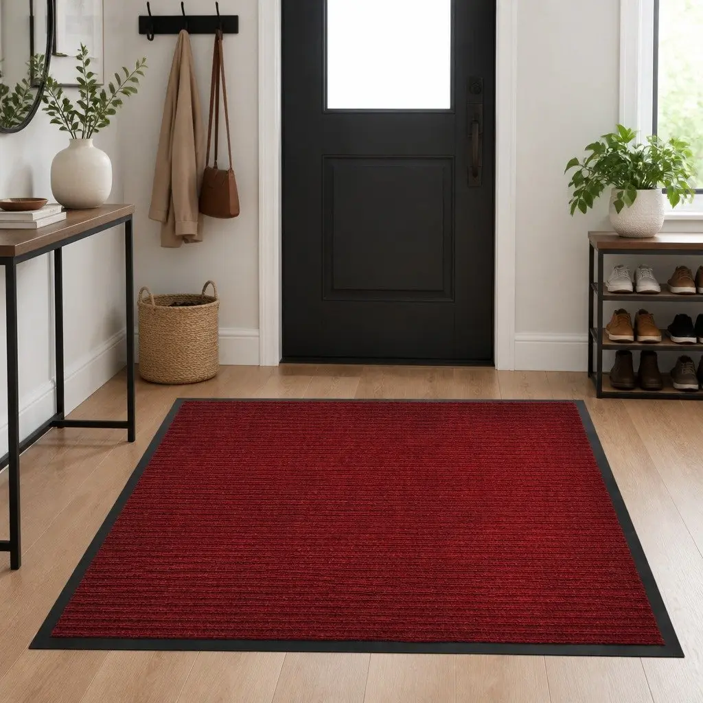 Red Entrance Mat 90 x 60 cm PVC Non-Slip