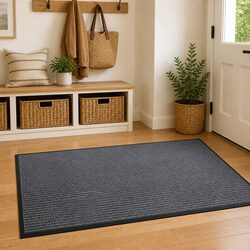Reliable Grey Door Mat 90 x 60 cm with Easy Maintenance