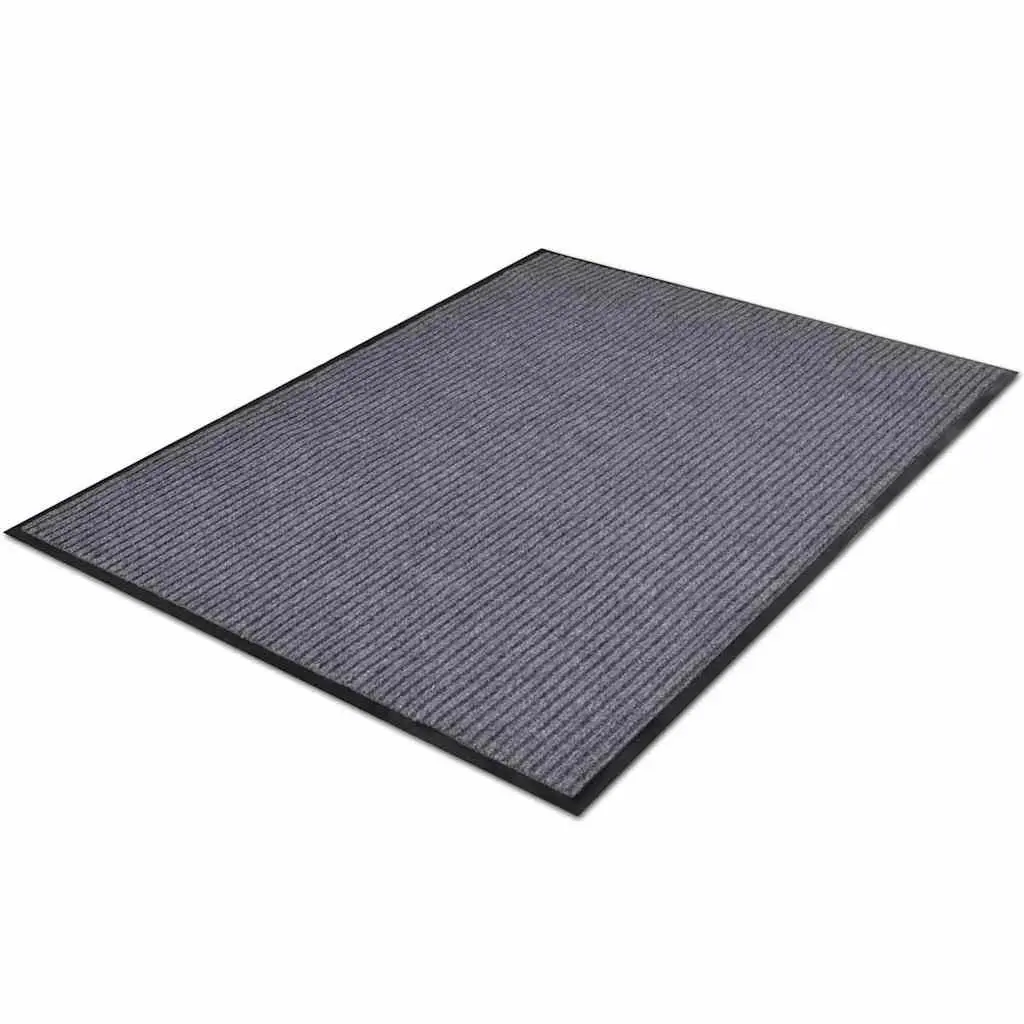 Door Mat Grey 90 x 60 cm Non-Slip PVC Backing Easy Clean