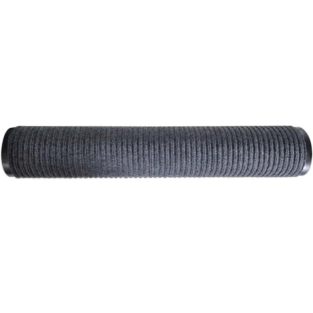 Door Mat Grey 90 x 60 cm Non-Slip PVC Backing Easy Clean