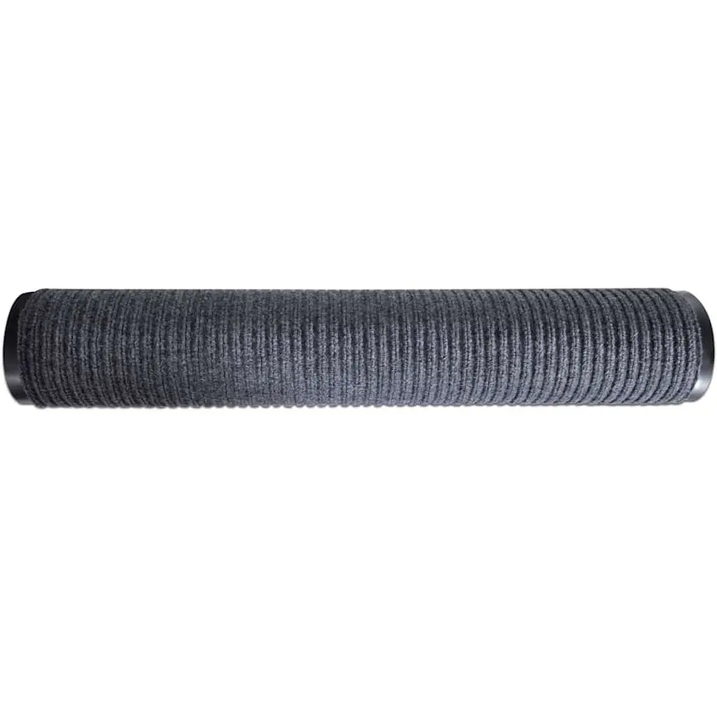 Door Mat Grey 90 x 150 cm Non-Slip PVC Backing Indoor Outdoor Entrance Hallway